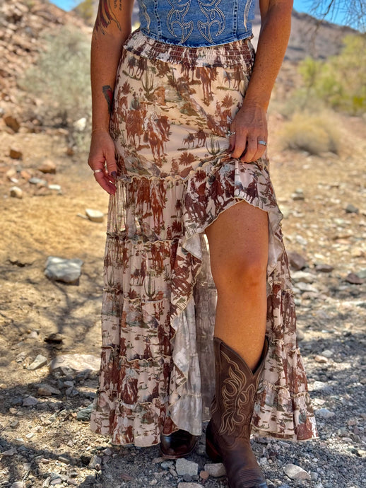 Cowboy Ruffle Skirt