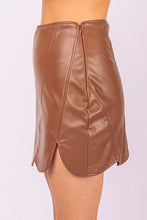 Load image into Gallery viewer, Scallop Hem Faux Leather Mini Skirt