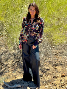 Western Wagon Chiffon Blouse