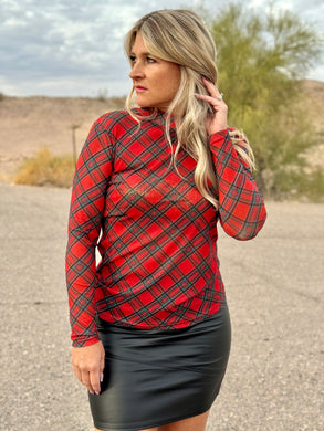 All is Plaid mesh top