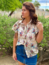 Load image into Gallery viewer, Cowboy Flutter Sleeve Blouse