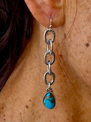 Linked In Turquoise Earrings