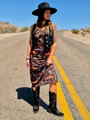 Aztec Cowboy Mesh Dress