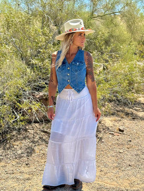 Smocked Maxi Skirt