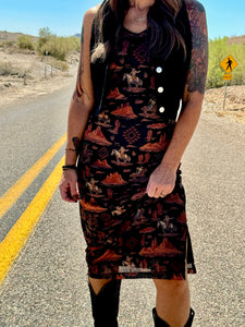 Aztec Cowboy Mesh Dress