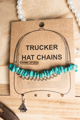 Trucker Hat Chain - Silver/Turquoise