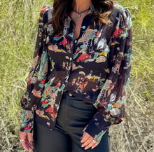 Load image into Gallery viewer, Western Wagon Chiffon Blouse