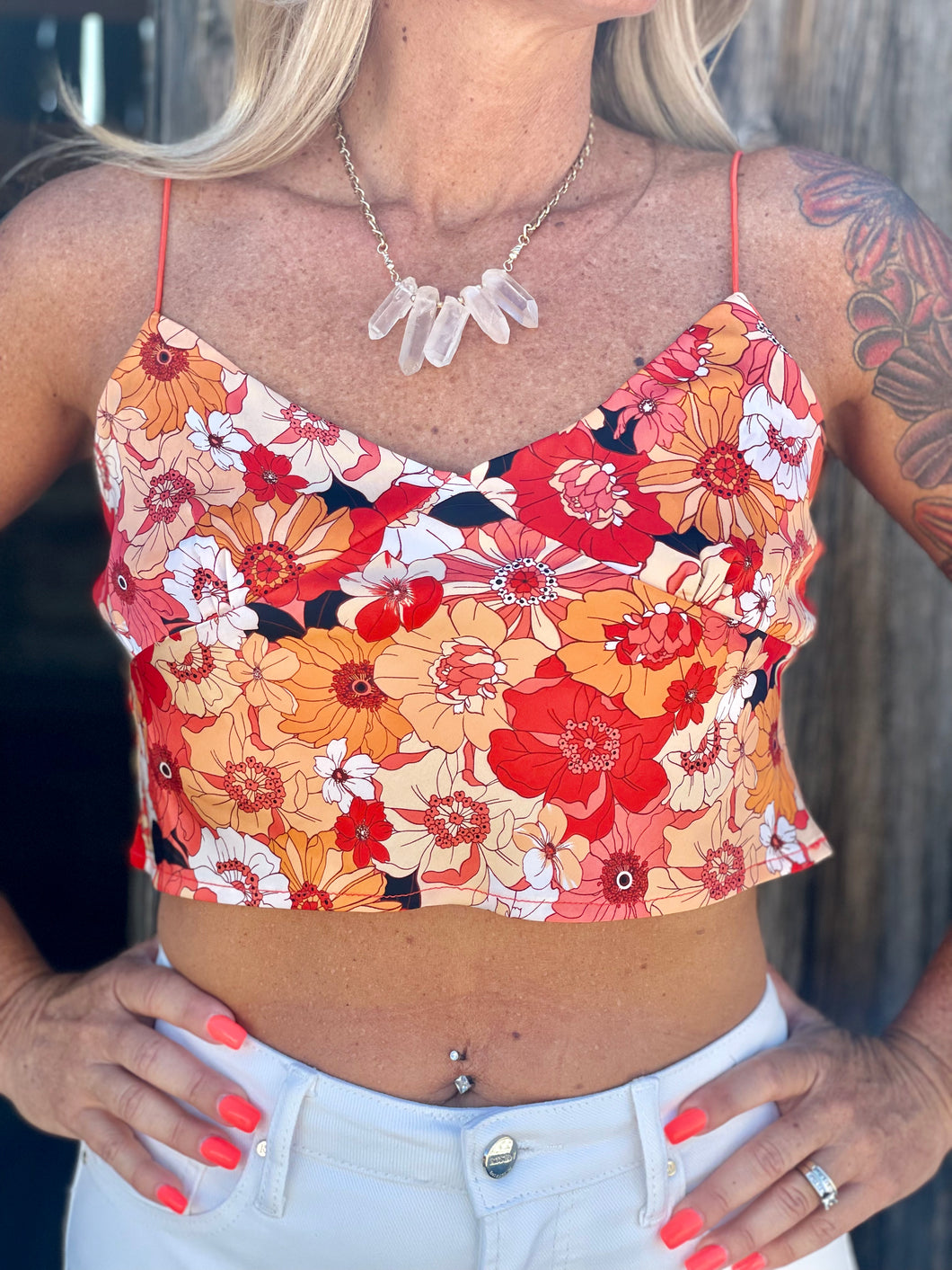 Retro Flower crop top