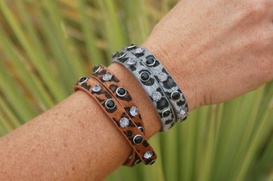 Fuzzy Leopard Print Wrap Bracelet