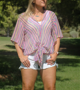Neon Stripe blouse