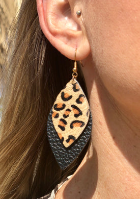 Leopard Leather Earrings