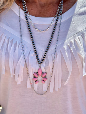 Pink Squash Blossom necklace