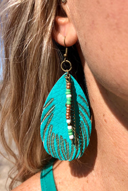 Feather Me Teal earrings