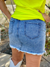 Load image into Gallery viewer, Torn and Studded denim skirt