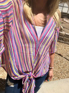 Neon Stripe blouse