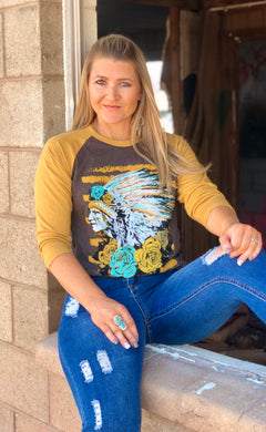 Namaste Chief Baseball tee
